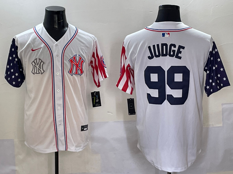 Men 2025 MLB New York Yankees 99 Judge white jersey style 13